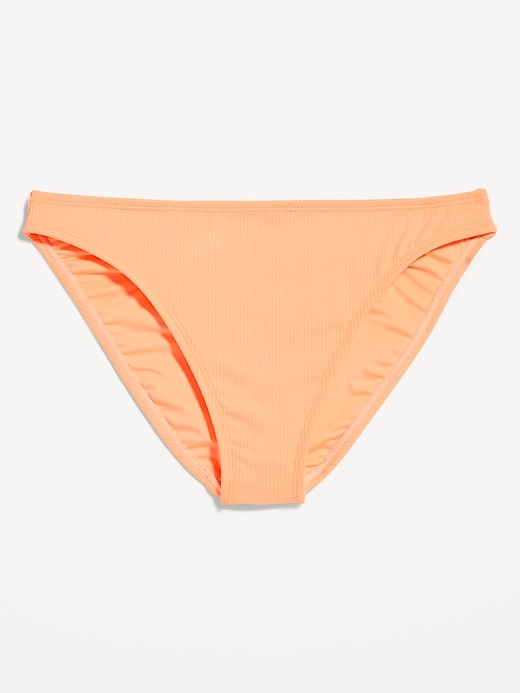 Image number 4 showing, High-Waisted French-Cut Ribbed Bikini Swim Bottoms