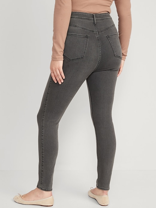 Image number 5 showing, Higher High-Waisted Rockstar 360° Stretch Gray-Wash Super Skinny Jeans
