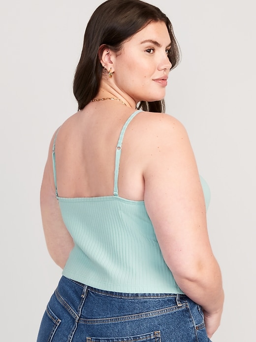Strappy Rib-Knit Cropped Tank Top for Women | Old Navy