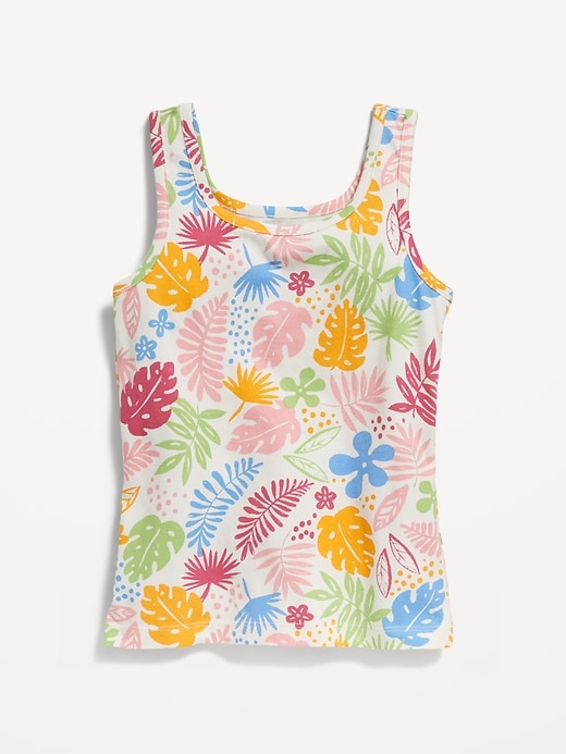 Printed Fitted Tank Top For Girls 