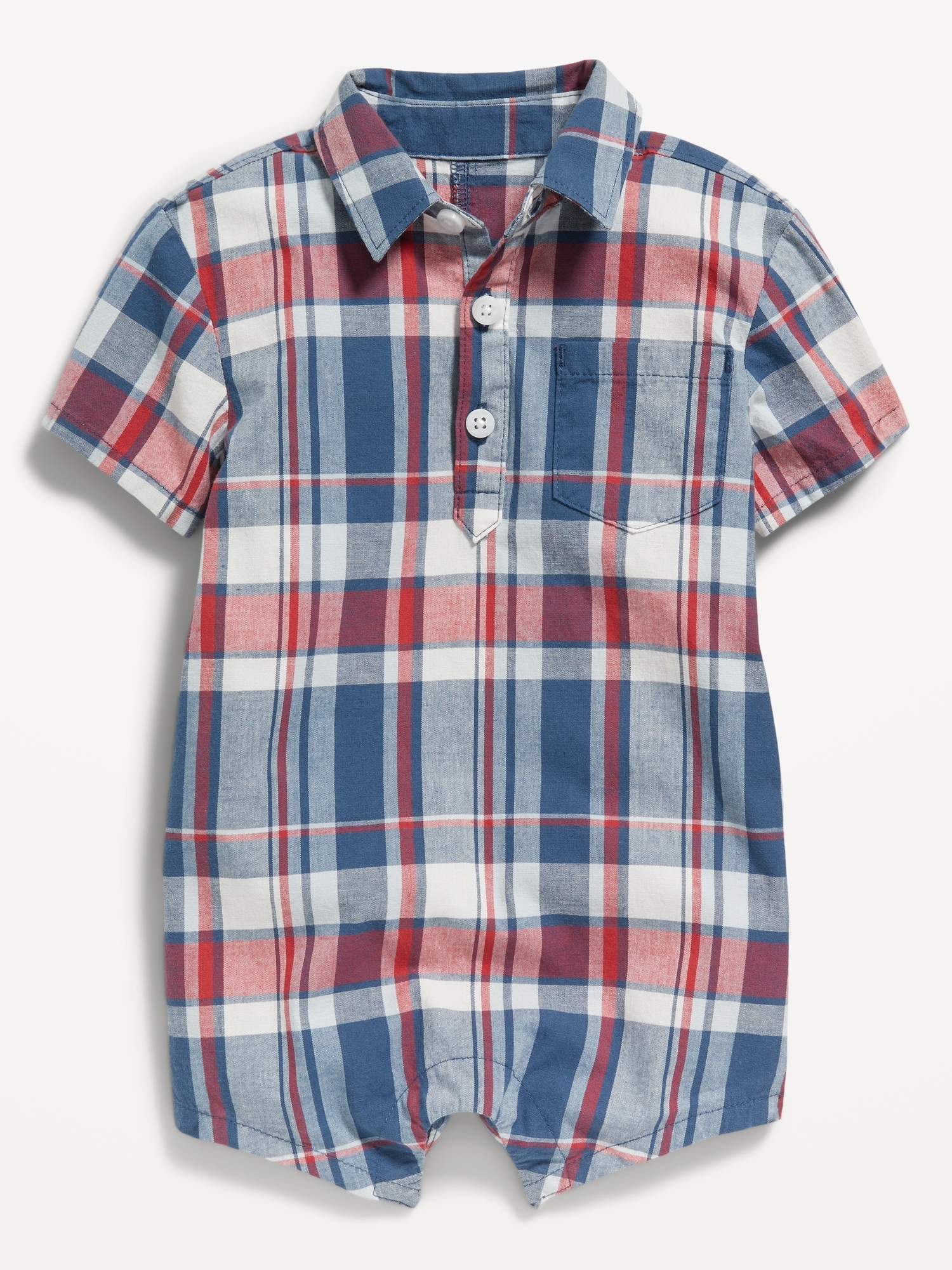 Old Navy Short-Sleeve Printed Poplin Romper for Baby multi. 1