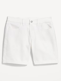 Mid-Rise Wow White Jean Shorts for Women -- 7-inch inseam | Old Navy