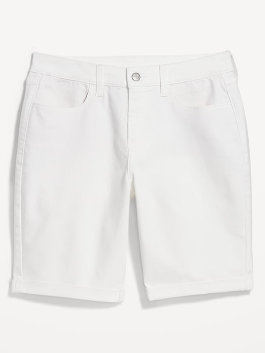 Image number 4 showing, Mid-Rise Wow White Jean Shorts -- 9-inch inseam