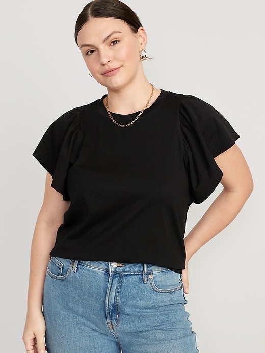 Flutter-Sleeve Paneled T-Shirt for Women | Old Navy