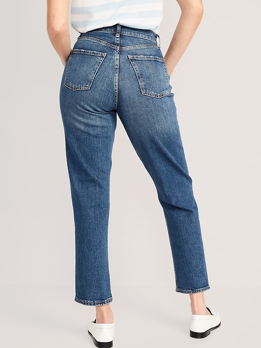 Image number 2 showing, Curvy Extra High-Waisted Button-Fly Straight Jeans