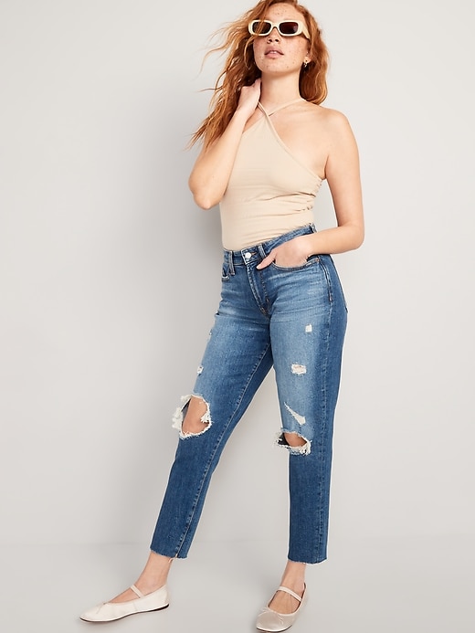 Image number 3 showing, Curvy High-Waisted OG Straight Ankle Jeans