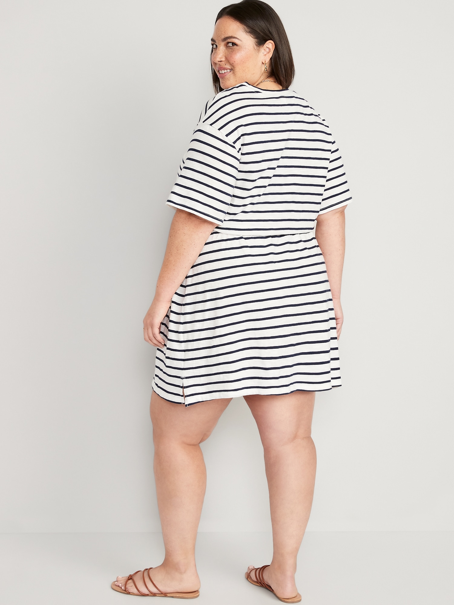 Striped jersey dress - Woman