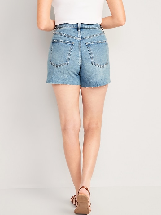 Image number 2 showing, Curvy High-Waisted Button-Fly OG Jean Shorts -- 5-inch inseam