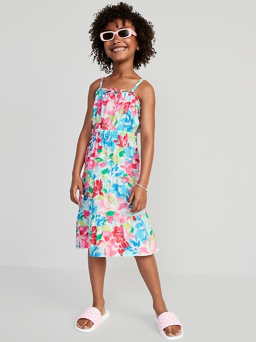 View large product image 1 of 4. Printed Sleeveless Tie-Front Midi Dress for Girls