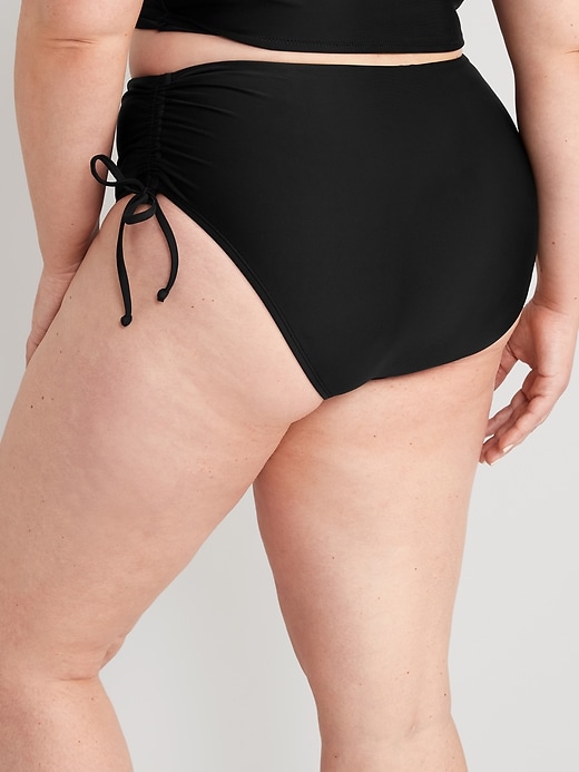 Image number 7 showing, High-Waisted Tie-Cinched Bikini Swim Bottoms