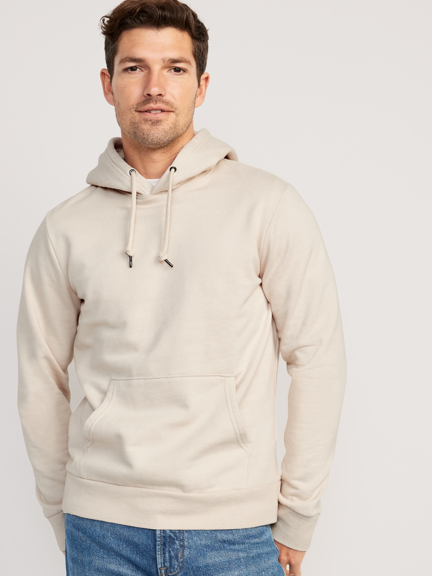 Old Navy Classic Pullover Hoodie for Men beige. 1