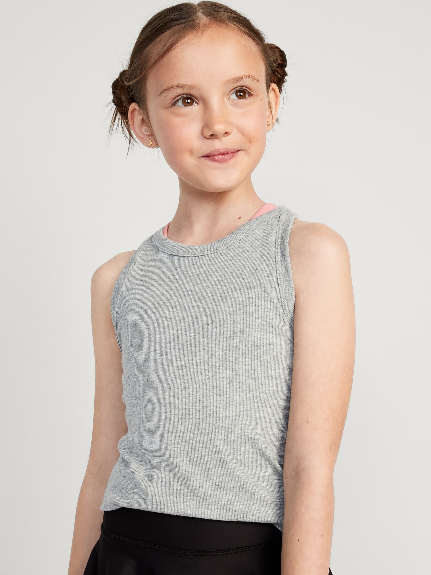 Old Navy UltraLite Racerback Rib-Knit Performance Tank for Girls gray. 1