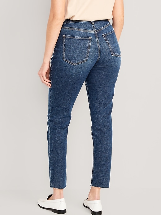 Image number 2 showing, Curvy High-Waisted Button-Fly OG Straight Ankle Jeans