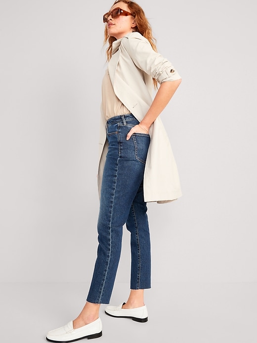 Image number 3 showing, Curvy High-Waisted Button-Fly OG Straight Ankle Jeans