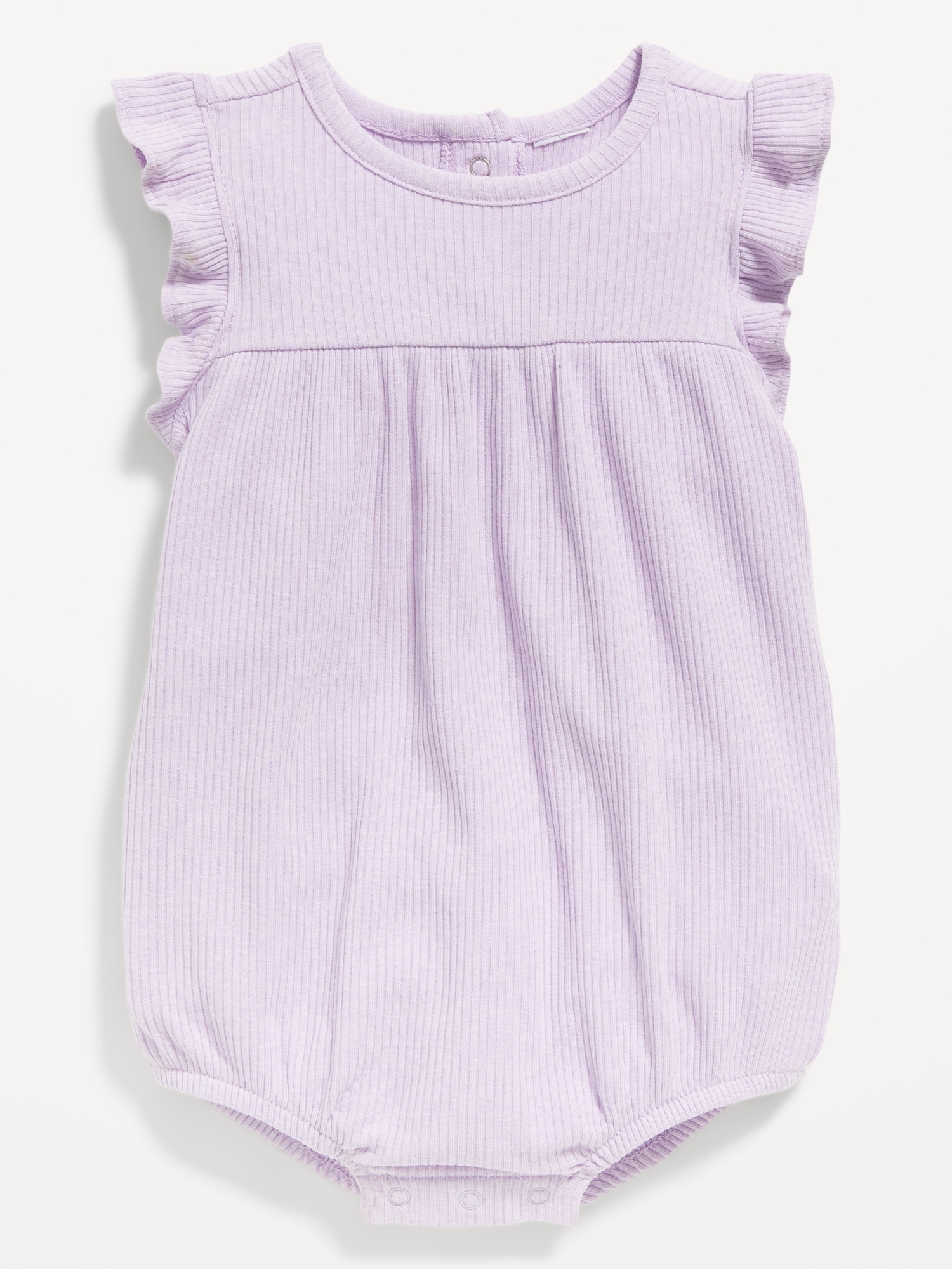 Unisex Ruffle-Sleeve Rib-Knit Romper for Baby | Old Navy