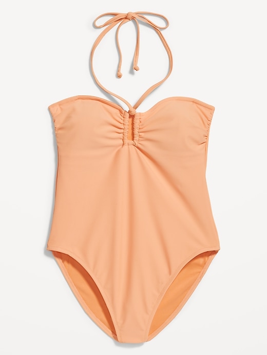 Image number 4 showing, Square-Ring Halter One-Piece Swimsuit