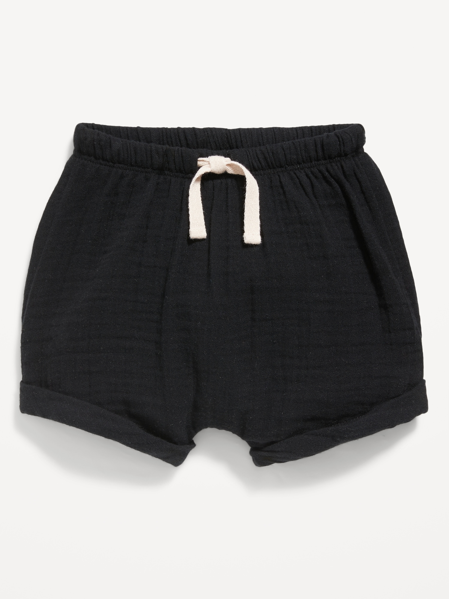 Old Navy Unisex Double-Weave Pull-On Shorts for Baby black. 1