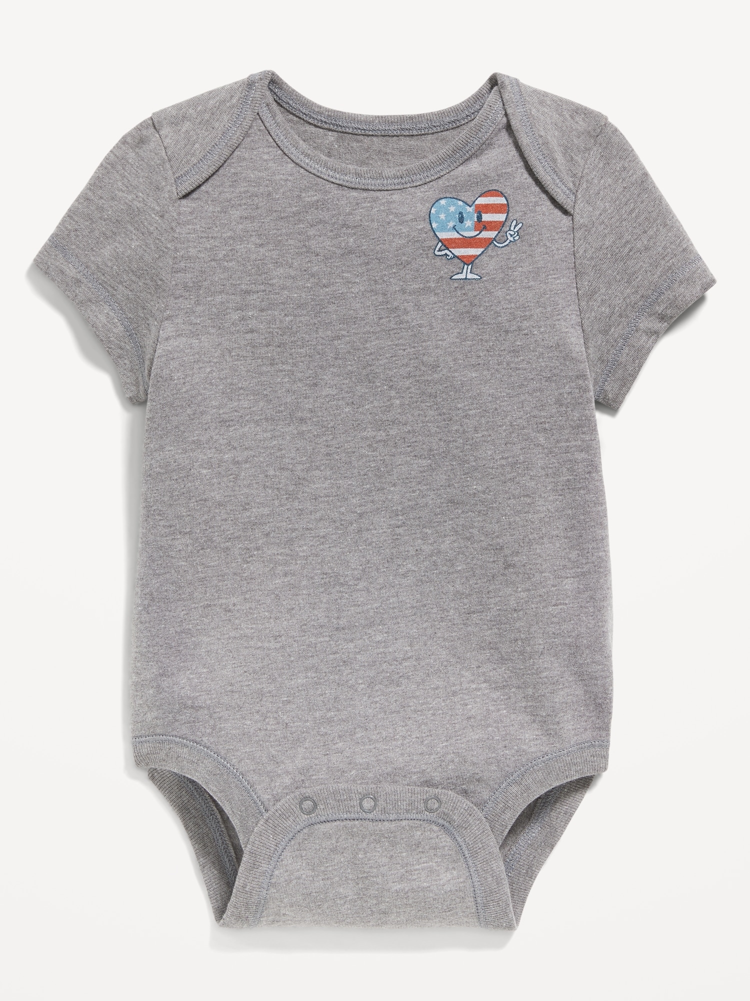 Old Navy Matching Unisex Short-Sleeve Graphic Bodysuit for Baby gray. 1