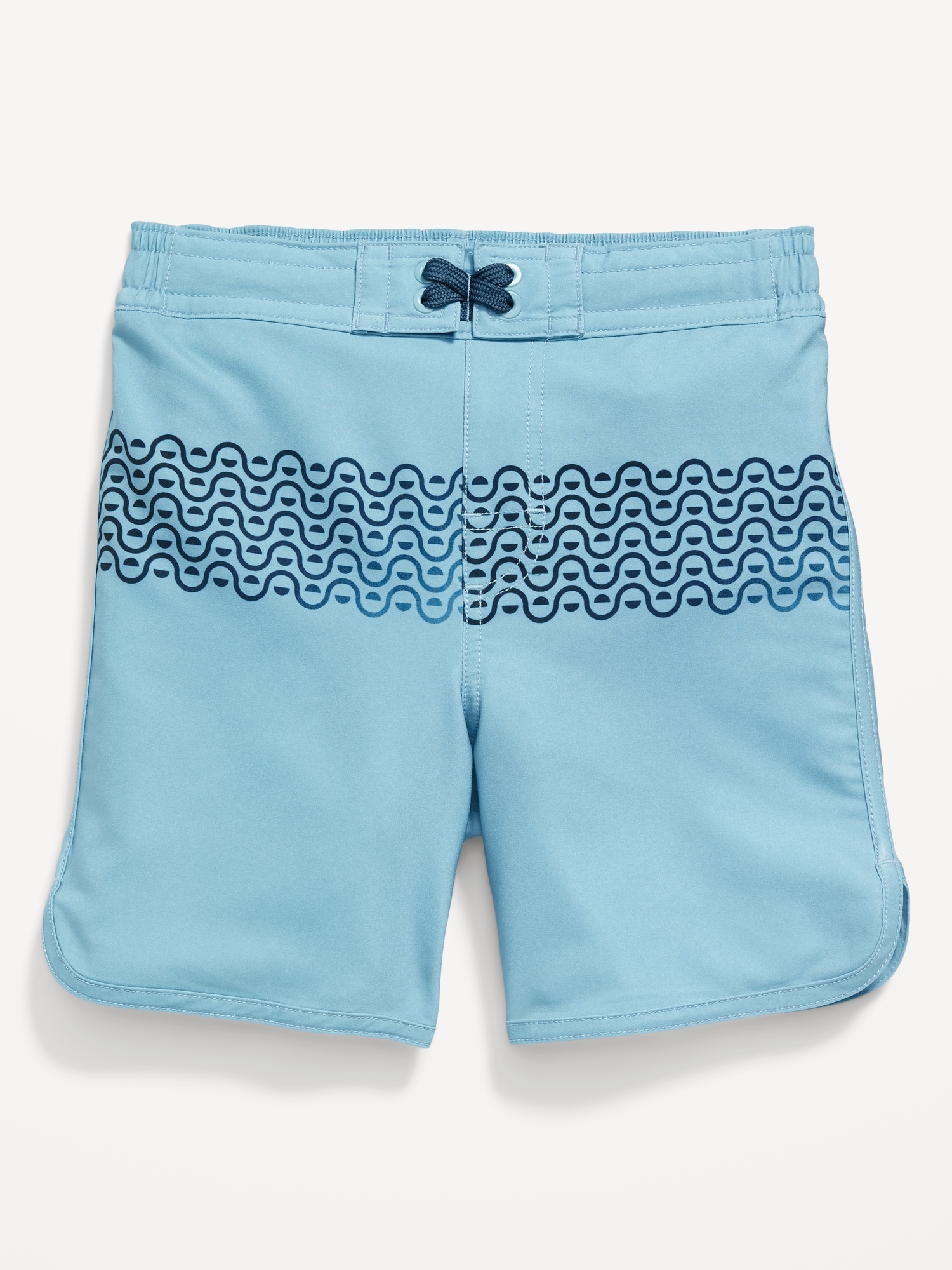 Old Navy Printed Dolphin-Hem Board Shorts for Boys blue. 1
