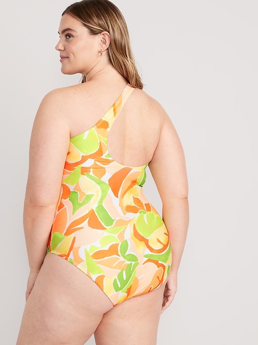 Image number 8 showing, Printed One-Shoulder Swimsuit