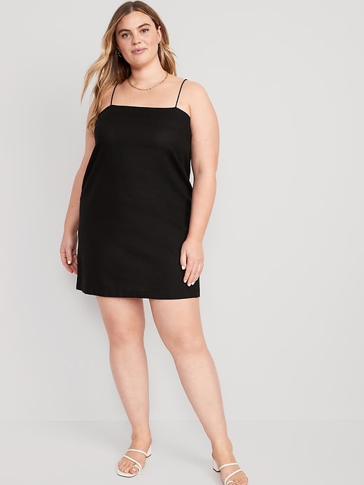 Sleeveless Square-Neck Linen-Blend Mini Dress | Old Navy