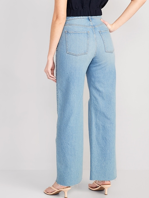 Old Navy Curvy Extra High-Waisted Cut-Off Wide-Leg Jeans for Women