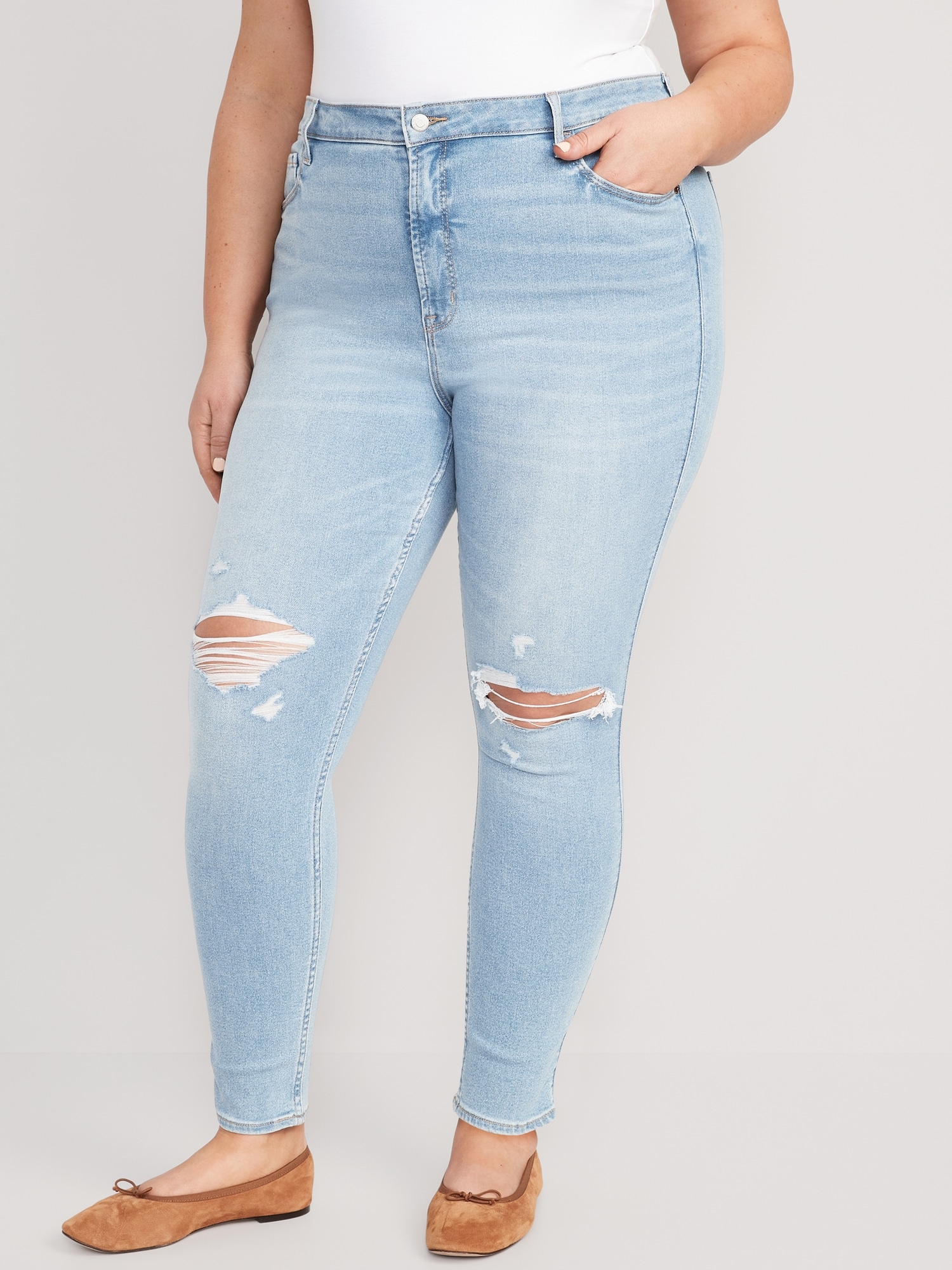 Extra Stretch Jeans Old Women | Navy 360° High-Waisted Rockstar for Super-Skinny