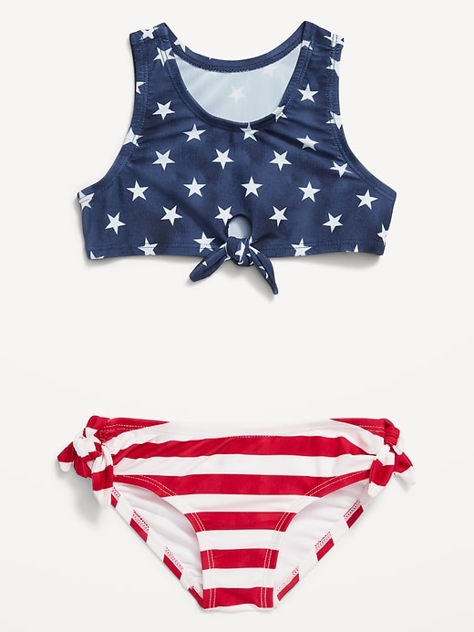 View large product image 1 of 3. Matching Printed Tie-Front Bikini Swim Set for Toddler & Baby