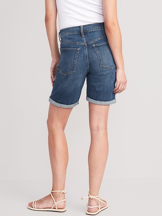 Image number 2 showing, High-Waisted O.G. Straight Jean Shorts -- 9-inch inseam