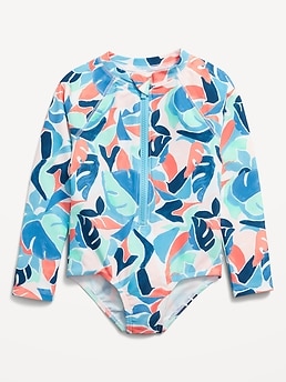 Printed One-Piece Rashguard Swimsuit for Toddler & Baby