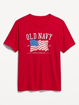 OLD NAVY Men's US Flag 2023 T-SHIRT, Sz S to 3XL Red, Gray, N.Blue, Black,  White