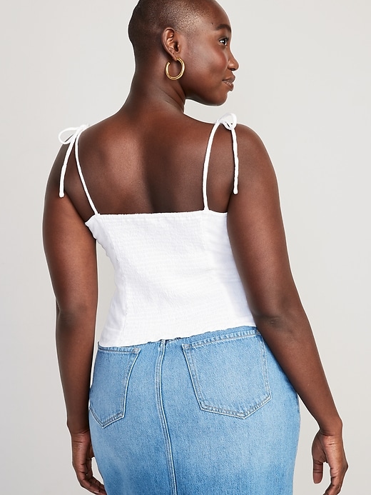 Image number 6 showing, Fitted Linen-Blend Crop Top