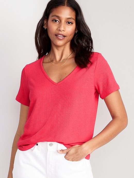 Image number 1 showing, Luxe V-Neck T-Shirt for Women