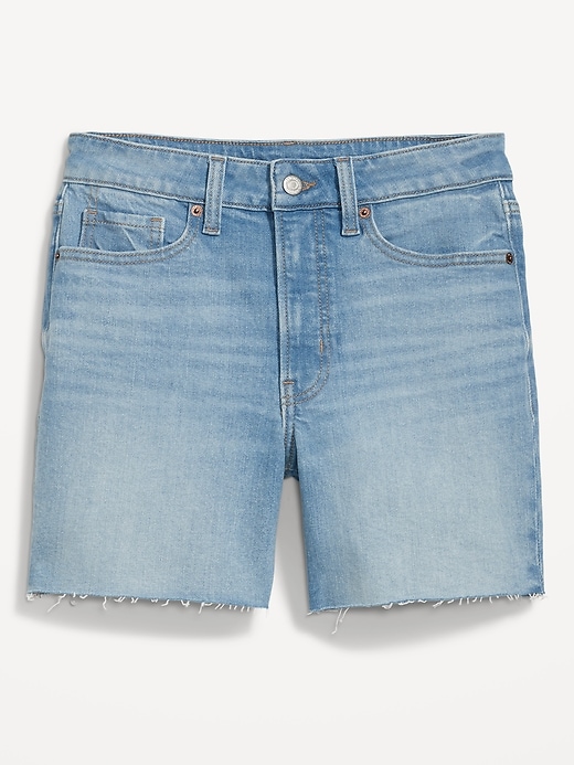 Image number 4 showing, High-Waisted OG Straight Cut-Off Jean Shorts -- 5-inch inseam