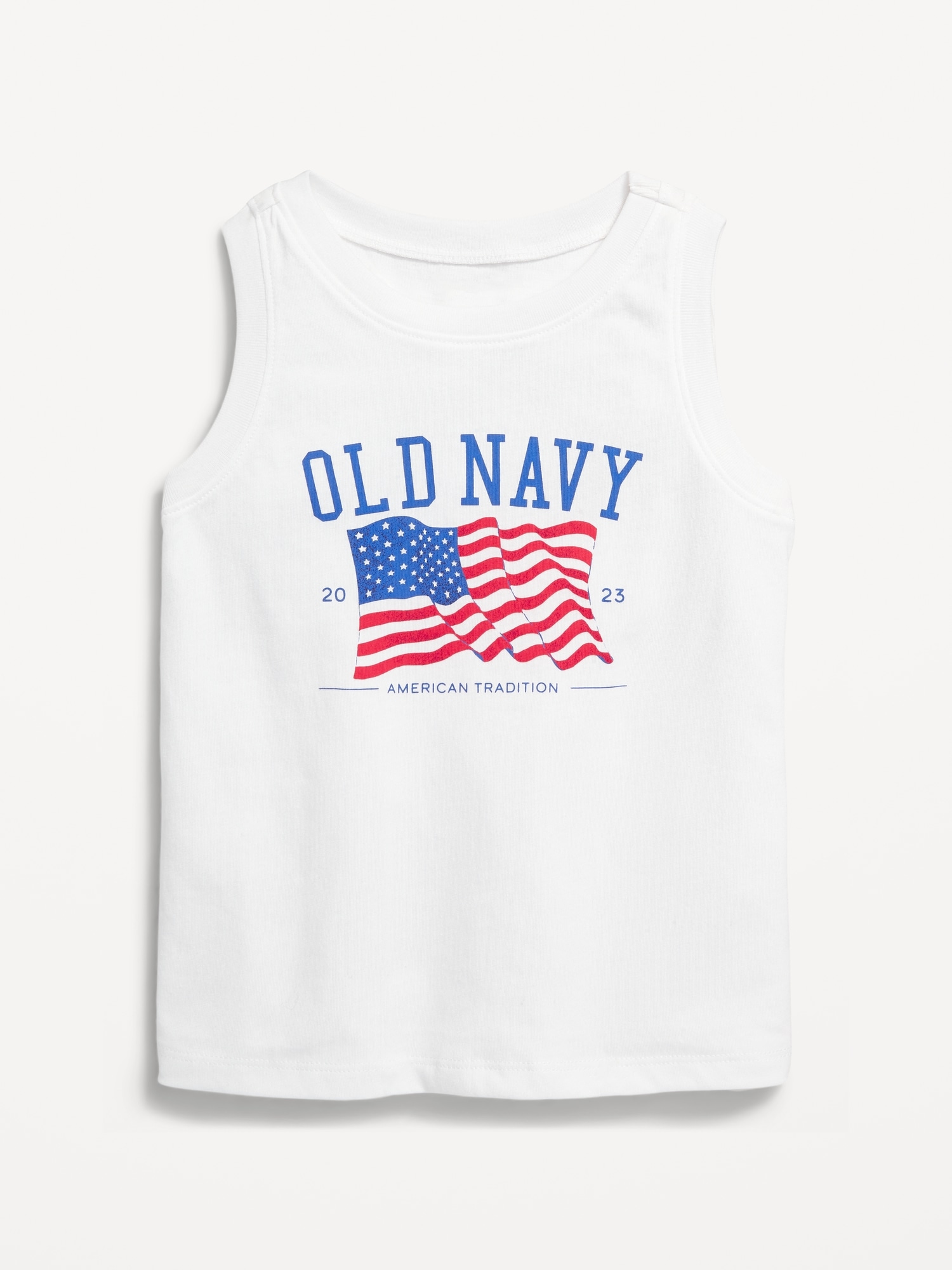 Old Navy Unisex Logo-Graphic Tank Top for Toddler white. 1