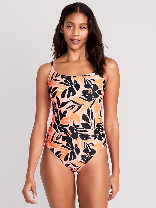Image number 1 showing, Tie-Back One-Piece Cami Swimsuit for Women
