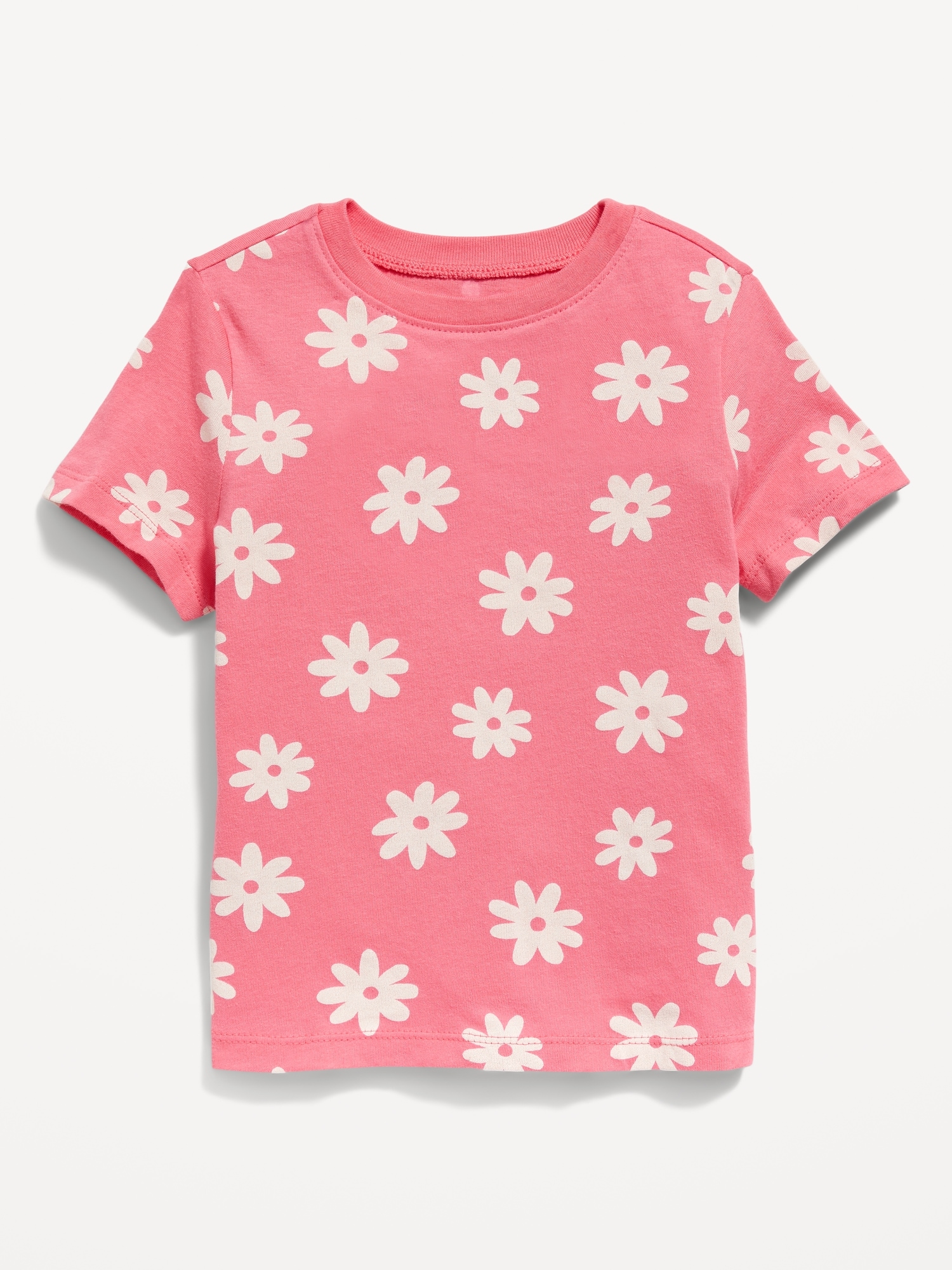 Old Navy Unisex Printed Crew-Neck T-Shirt for Toddler pink. 1