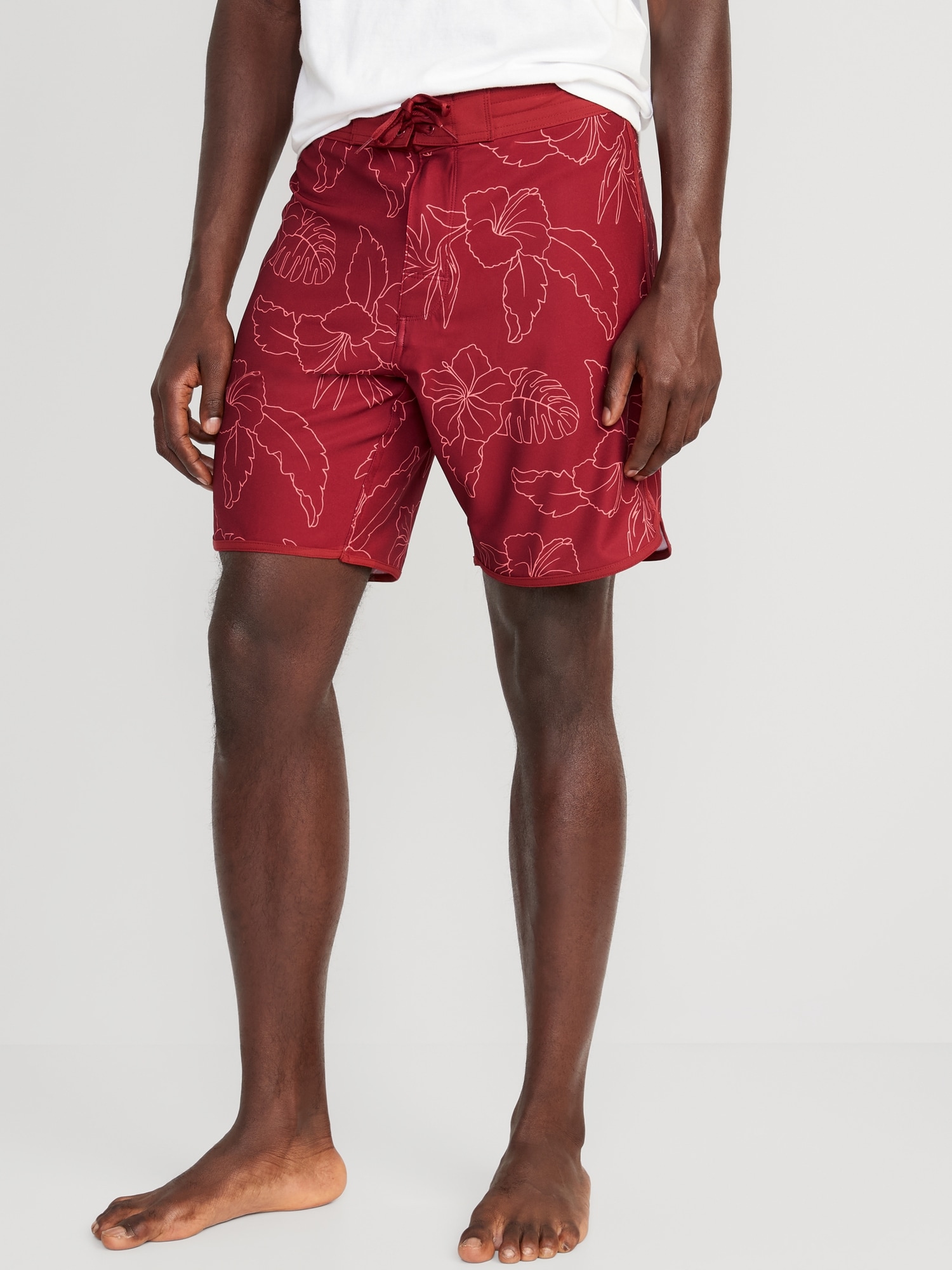 Old Navy - Printed Built-In Flex Board Shorts for Men -- 8-inch inseam red