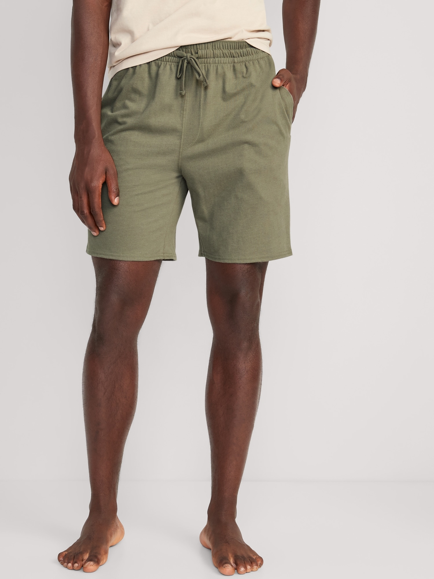 Old Navy Jersey-Knit Pajama Shorts for Men -- 7.5-inch inseam green. 1