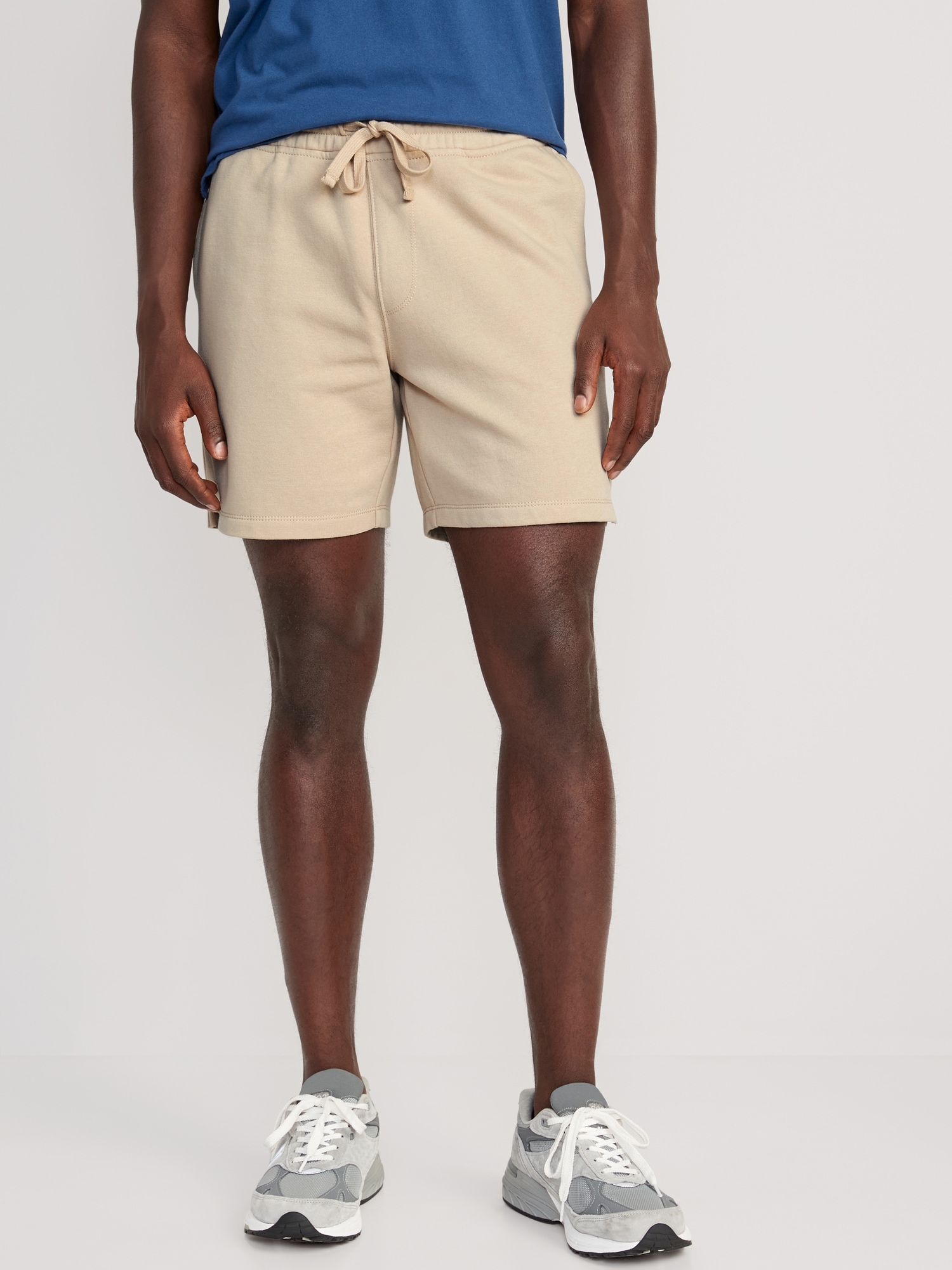 Old Navy Garment-Washed Fleece Sweat Shorts -- 7-inch inseam beige. 1