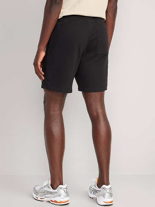 View large product image 2 of 3. Garment-Washed Fleece Sweat Shorts -- 7-inch inseam
