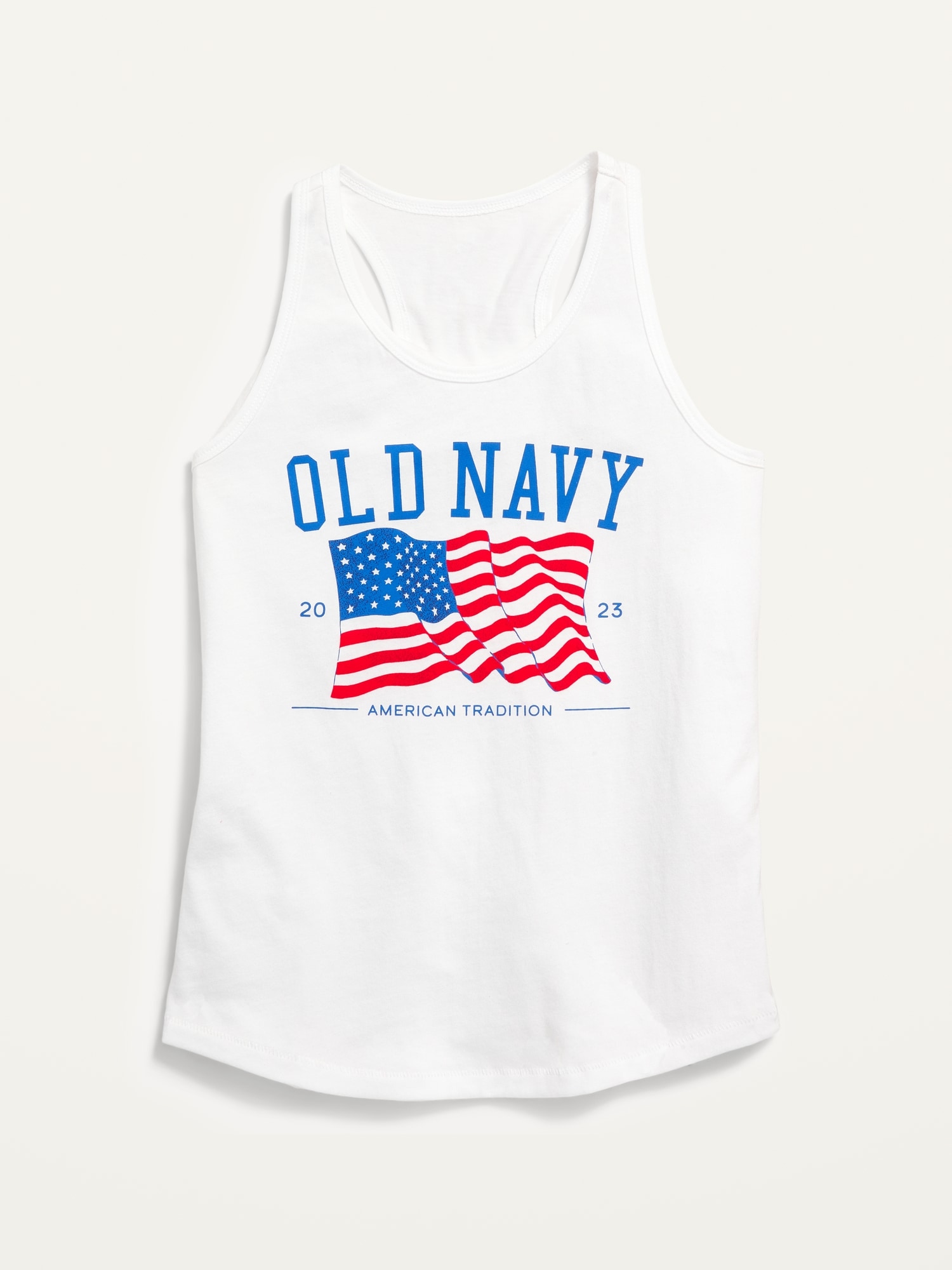 Old Navy Logo-Graphic Racerback Tank for Girls white. 1