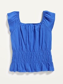 View large product image 3 of 3. Printed Sleeveless Smocked Top for Girls