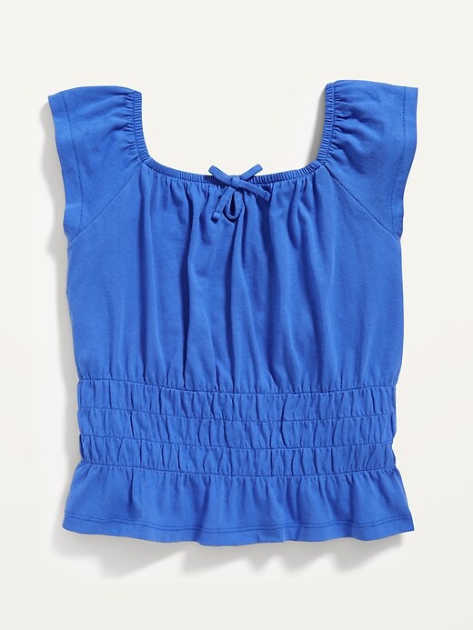 View large product image 2 of 3. Printed Sleeveless Smocked Top for Girls