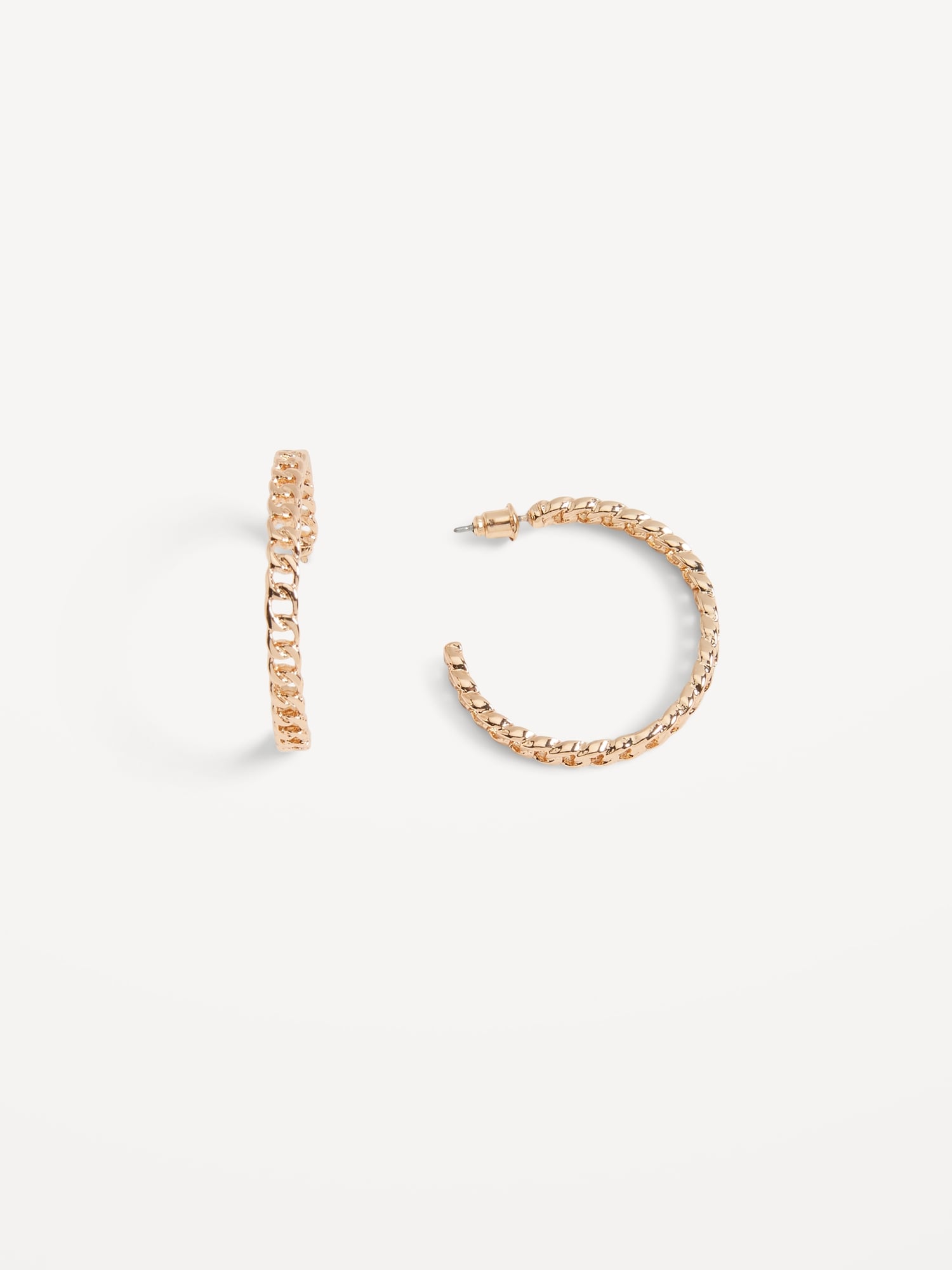 GoldPlated Textured ChainLink Hoop Earrings for Women Old Navy
