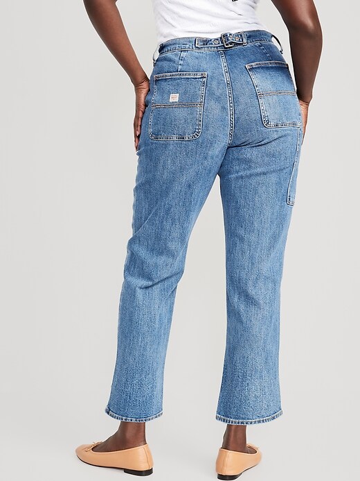 Image number 6 showing, Curvy Extra High-Waisted Sky-Hi Straight Workwear Jeans