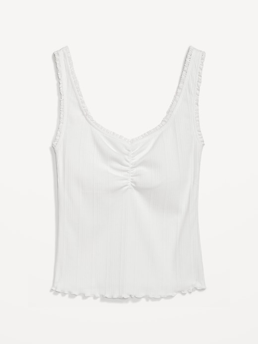 Image number 4 showing, Rib-Knit Lettuce-Edge Cami Top