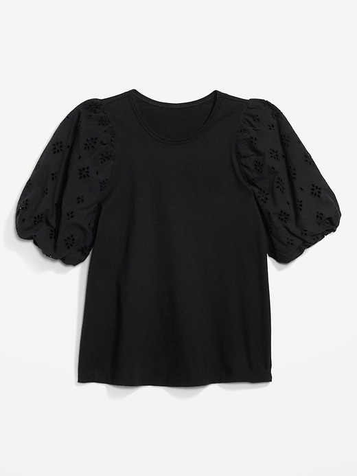 Image number 4 showing, Puff-Sleeve Cutwork Top