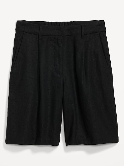 Image number 4 showing, Extra High-Rise Linen-Blend Bermuda Shorts -- 8-inch inseam