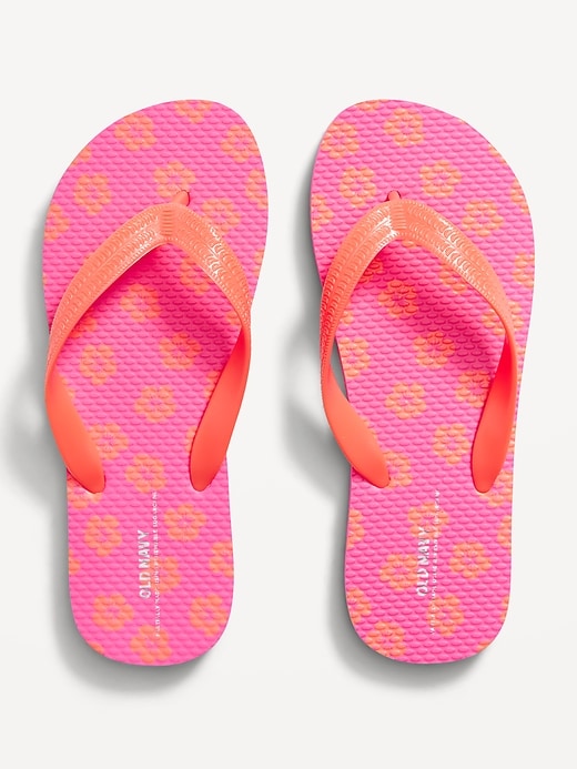 View large product image 1 of 1. Printed Flip-Flop Sandals for Girls (Partially Plant-Based)